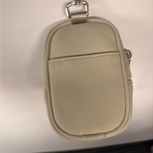 Beige Mini Pouch with Clip